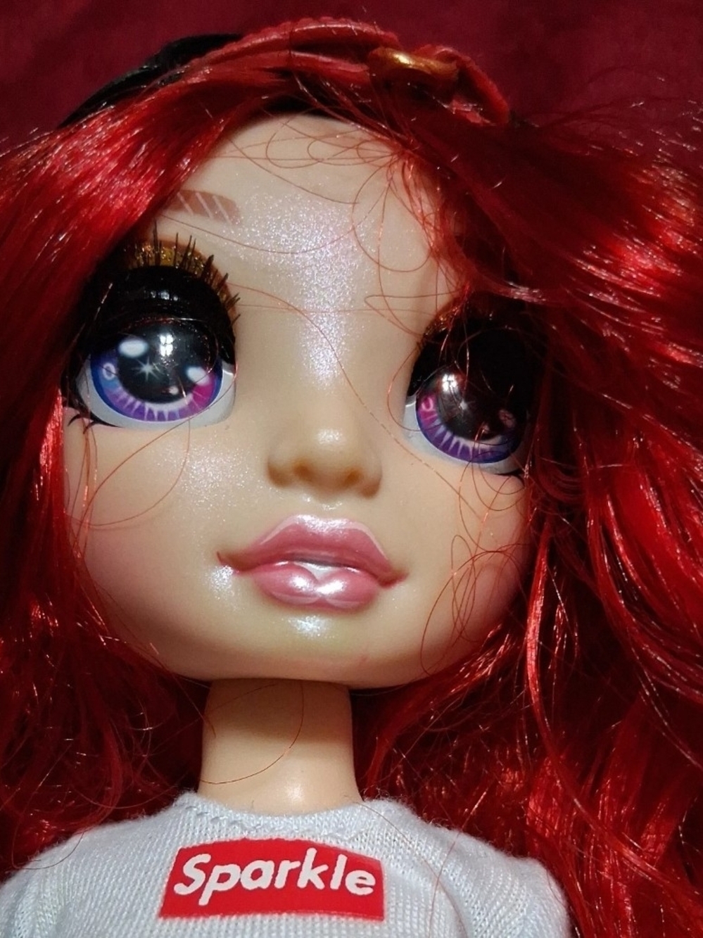 Sparkle Red-Haired Fashion Doll with Gold Accent Pants